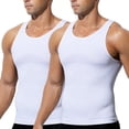 thumbnail image 1 of 2 Pack Mens Compression Shirts Slimming Shapewear Body Shaper Vest Tummy Control Tank Top Gynecomastia Undershirt, 1 of 6