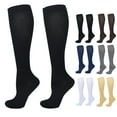 thumbnail image 1 of 2 Pack Mens Compression Socks Stretchy Over-the-Calf Casual Solid Color Breathable Nylon Athletic Workout Running Long Tube-Sock, 1 of 8