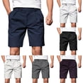 thumbnail image 1 of 2 Pack Mens Dress Shorts Business Casual Straight Leg Elastic Mid Waisted Pleated Flat Front Knee Length Bermuda Golf Short, 1 of 7
