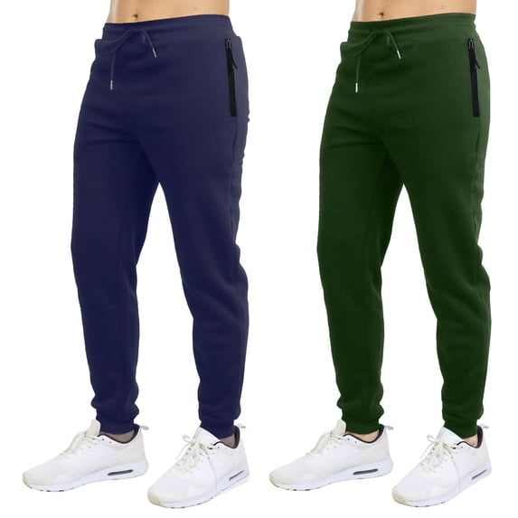 2 Pack Mens Fleece Jogger Pants