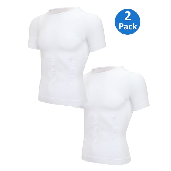 2 Pack Mens Shapewear Seamless Body Shaper Abdomen Slim Undershirt Abs Belly Control Tank Tops