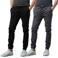 thumbnail image 1 of 2-Pack Mens Slim-Fit Cotton Twill Jogger Pants (S-2XL), 1 of 6