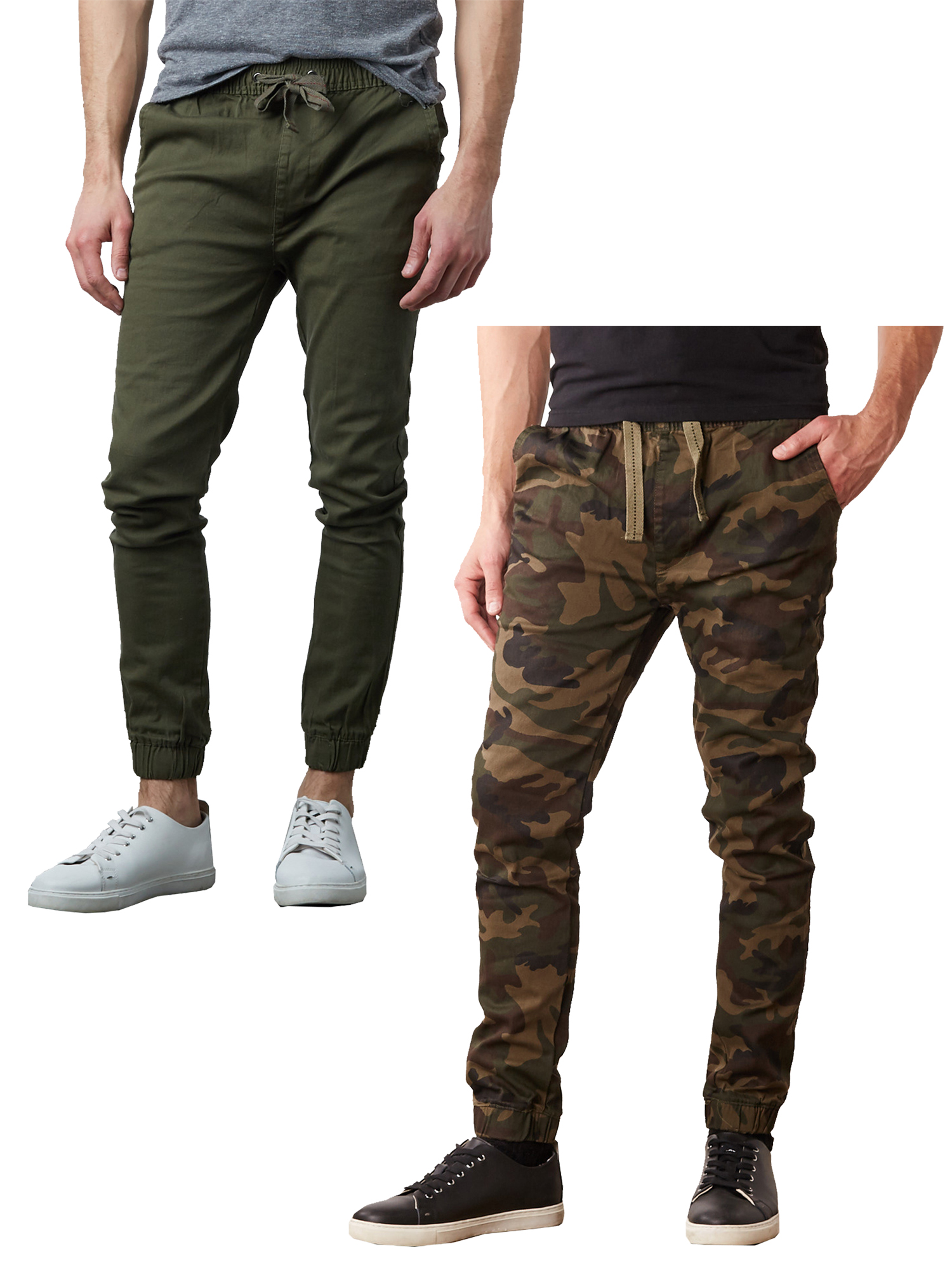 2-Pack Mens Slim-Fit Cotton Twill Jogger Pants (S-2XL) - image 1 of 13