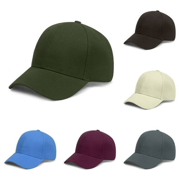 2 Pack Mens & Womens Baseball Cap Adjustable Plain Canvas Snapback Hats Unisex Casual Solid Sun Protection Athletic Workout Golf Ball Hat