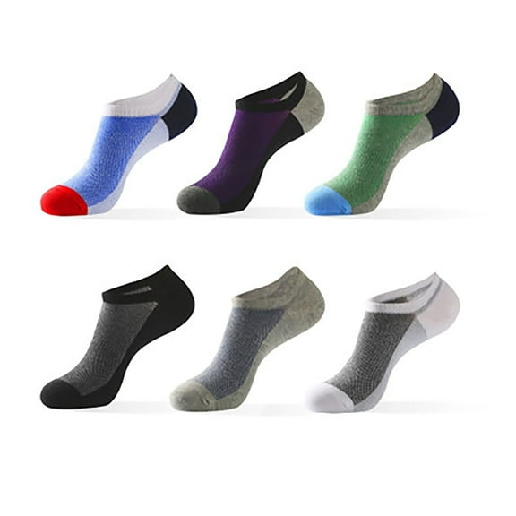 2 Pack Mens & Womens Cotton Socks Ankle Big & Tall Plus Size Low-Cut Breathable Color-Block Non-Slip Athletic Sports Running Hiking No Show Sock