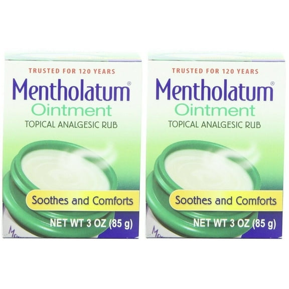 2 Pack Mentholatum Original Topical Analgesic Ointment Aromatic Vapor Rub 3oz