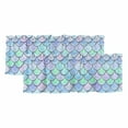thumbnail image 1 of 2 Pack Mermaid Tail Backdrop Valance for Window Fish Scale Kitchen Valance Rod Pocket Short Curtain Topper Decorative Window Treatment for Living Room Bedroom 60"x18", 1 of 8