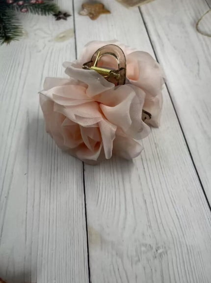 2 Pack Mesh Flower Design Shark Clips - Strong Grip for Thick Hair, Elegant and Minimalist Style for Everyday Use, Commuting and Dating