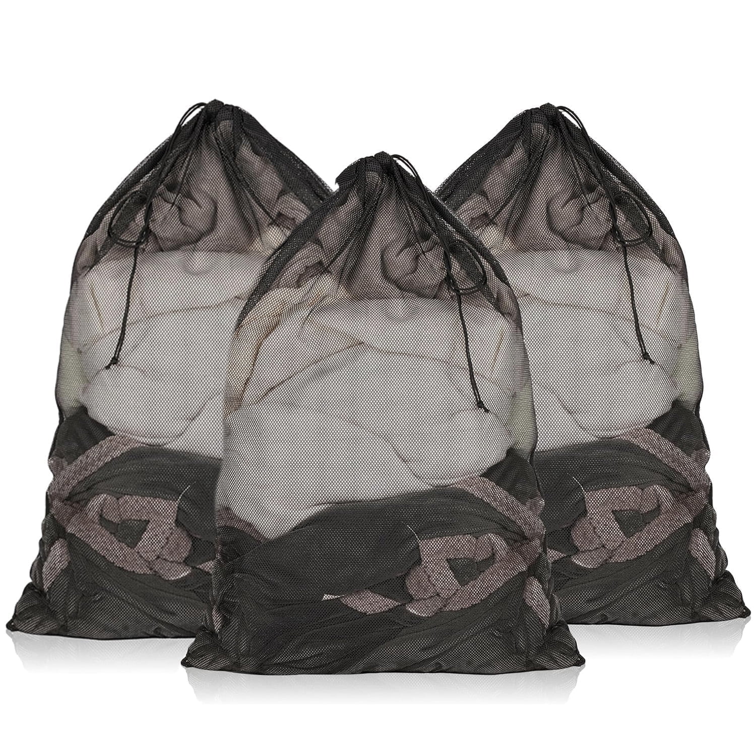Laundry Drawstring MWAOWM 3 Pack Mesh Laundry Bags, 24