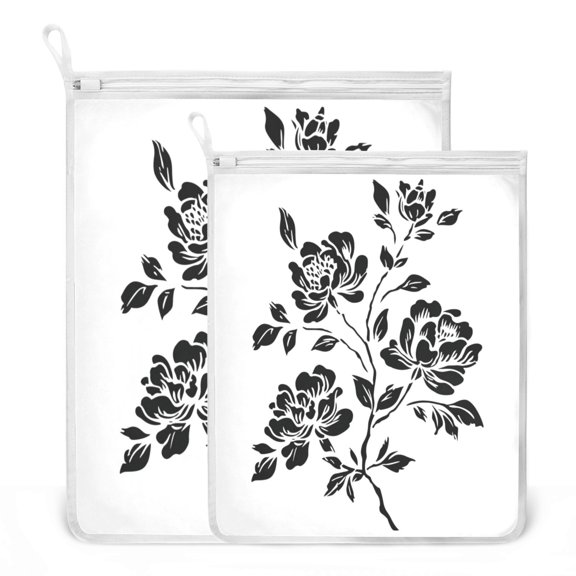 2-Pack Mesh Laundry Bags Sizes S/M Mesh Zipper Laundry Clothing Wash Bags Clip Art Style