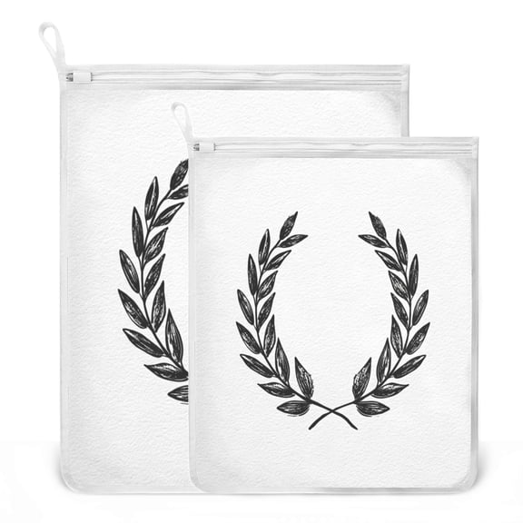 2-Pack Mesh Laundry Bags Sizes S/M Mesh Zipper Laundry Clothing Wash Bags Olive Branch Wreath