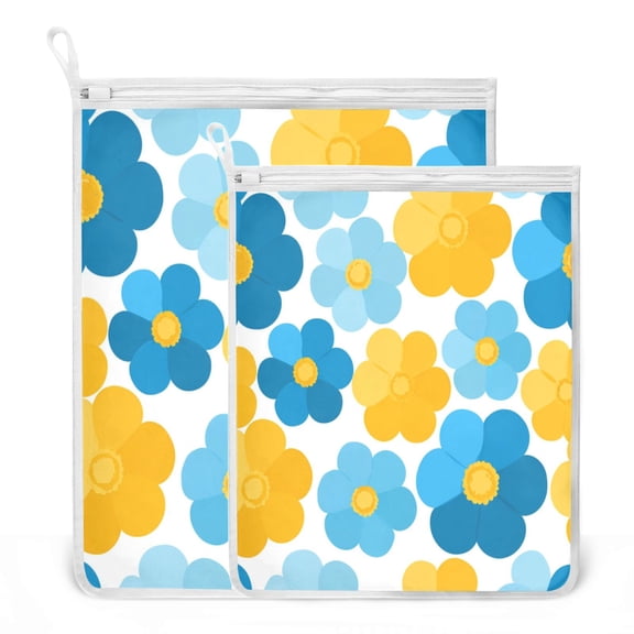 2-Pack Mesh Laundry Bags Sizes S/M Mesh Zipper Laundry Clothing Wash Bags Simple Vector Clipart Flower