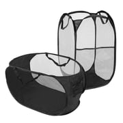 2 Pack Mesh Pop Up Laundry Hamper, Foldable Laundry Basket with Sturdy Handles, Vertical & Horizontal Collapsible Dirty Clothes Basket for Laundry & Home Organi