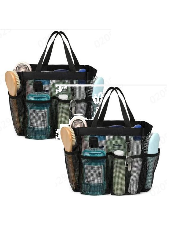 2 Pack Mesh Shower Caddy Portable for College Dorm Room Essentials, Shower Caddy Dorm with Multi-Pocket Large Capacity for Beach, Swimming, Gym, Travel
