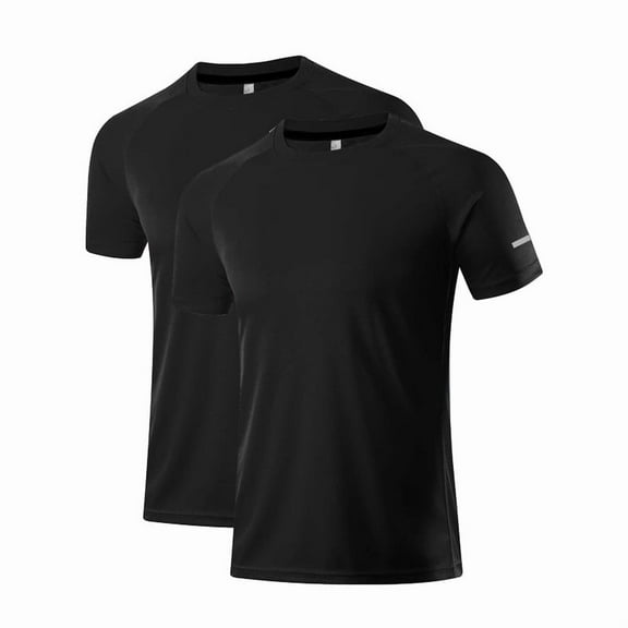 2 Pack Mesh Workout Shirts for Men Dry Fit Gym Shirts Quick Dry Athletic Short Sleeve T-Shirt Moisture Wicking