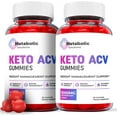 (2 Pack) Metabolic Solutions Keto ACV Gummies Apple Cider Vinegar Supplement for Weight Loss