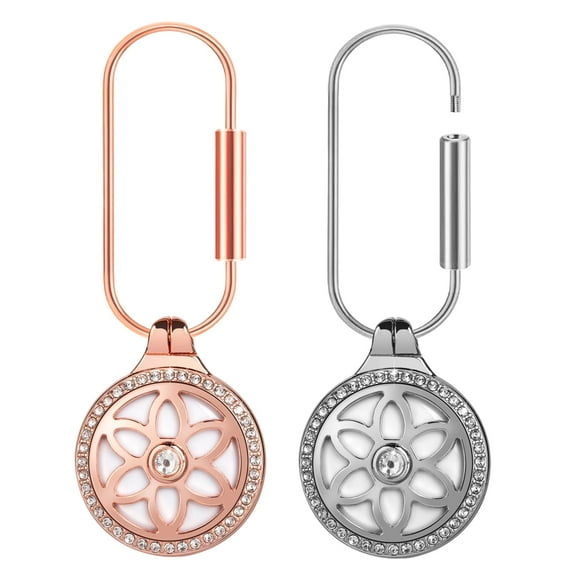 2 Pack Metal AirTag Holder with Screw Lock, Airtag Keychain Inlaid Rhinestone, Fashion Diamonds Shine Holder Case for Apple AirTag.