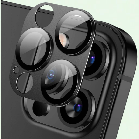 2-Pack Metal Camera Lens Protector Film for iPhone 12 Pro 6.1'', Graphite