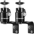 thumbnail image 1 of 2 PC Metal Security Camera Wall Mount, 1/4" Screw & 5/8" Stud, 360° Adjustable Indoor Outdoor Wall/Ceiling Bracket for Arlo Pro 3/4, Ultra 2, Wyze, Eufy, Reolink & Studio Lights, Black, E-Shape, 1 of 6