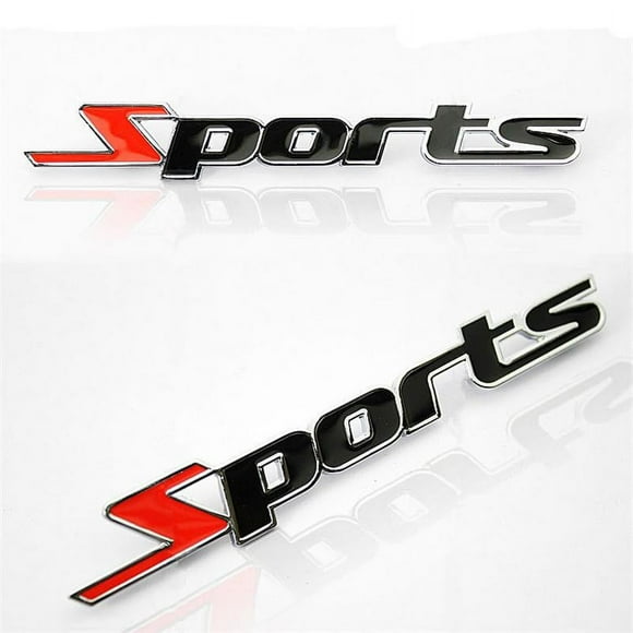 2 Pack Metal Car Sport Sticker, 3D Car Side Fender Rear Trunk Emblem Logo Badge Decals Compatible for Ford/Jeep/BMW/Dodge Ram/Cadillac/Chrysler/Toyota/Nissan/Chevrolet (Black)