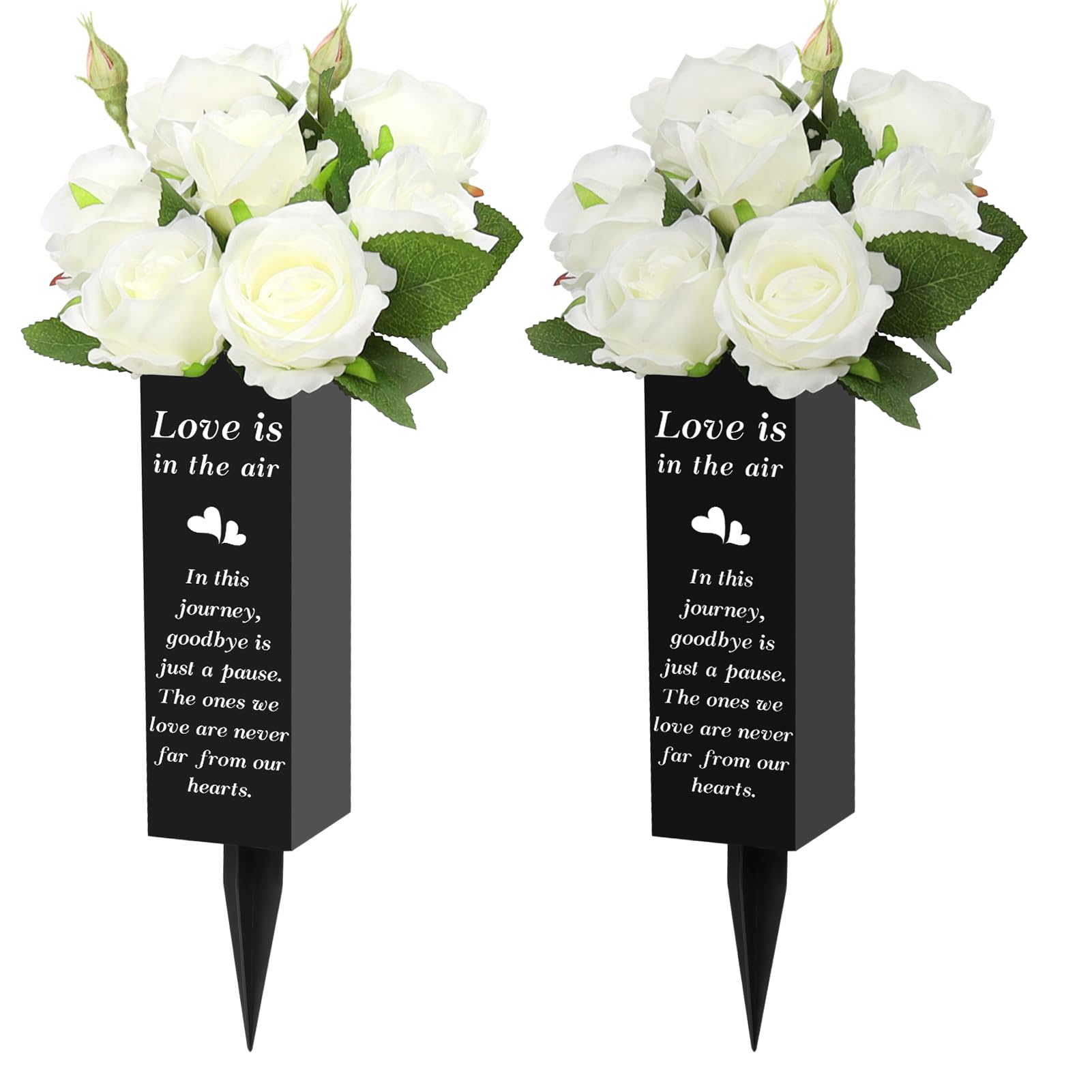 2 Pack Metal Cemetery AIF4 Vases with Spikes,Grave Vases for Cemetery