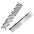 thumbnail image 1 of 2 Pack Metal Dog Combs For Grooming,Pet comb with Rounded Ends Stainless Steel Teeth, Cat Comb for Removing Tangles and Knots, 1 of 4