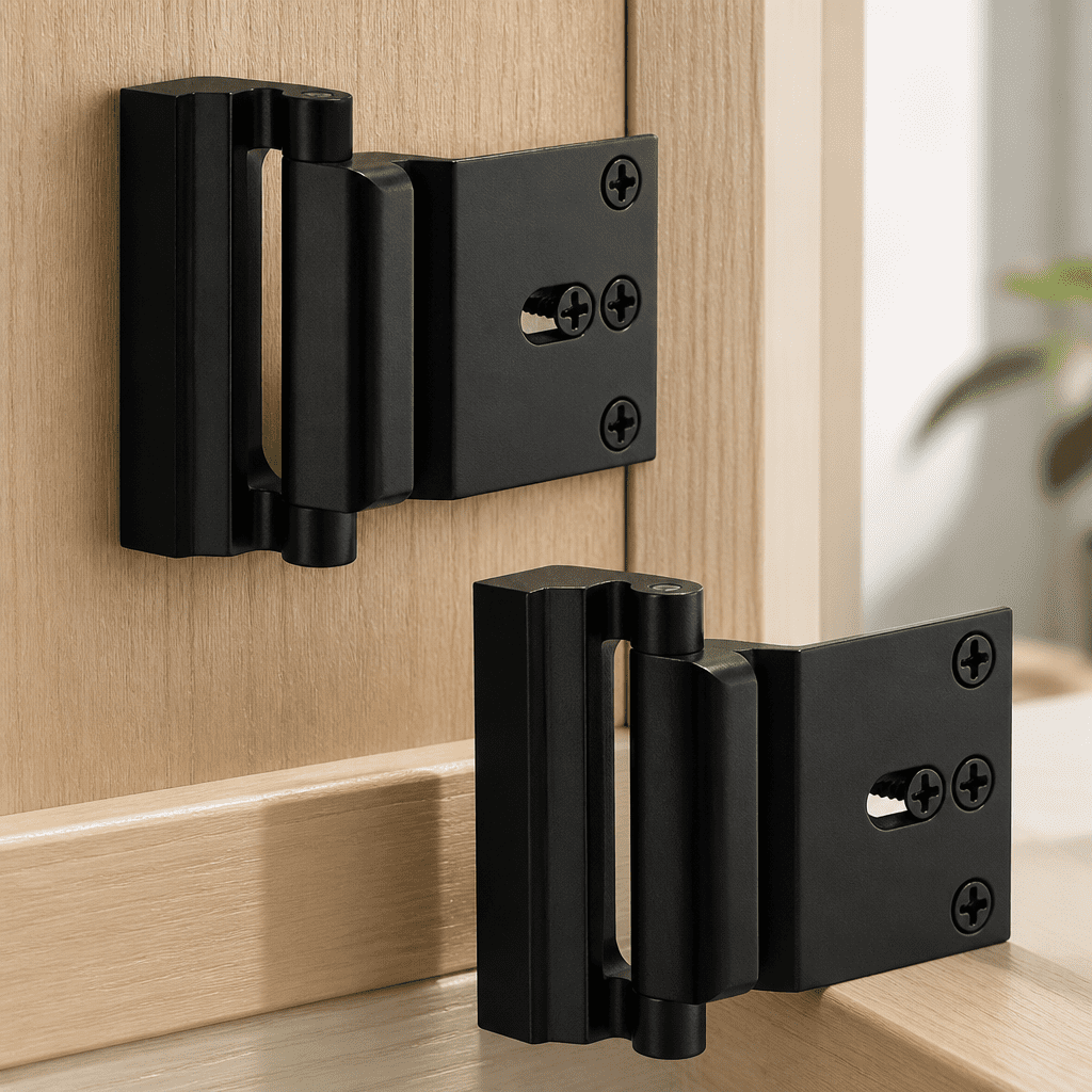 Door Lock Devices 2 Pack Metal Door Reinforcement Locks, Keyless Door Security Lock Latch ...
