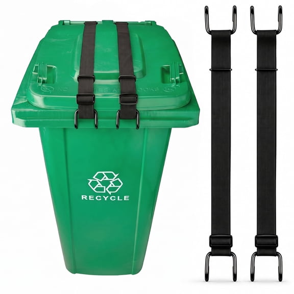 2 Pack Metal Double Claw Trash Can Lid Lock for 28-96 Gal Outdoor Bins