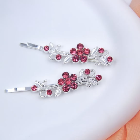 2 Pack Metal Flower Hair Clips Crystal Hair Clips Diamond Hair Clips All-in-One Clip Women's Hair Clips Hair Clips, Perfect Gift