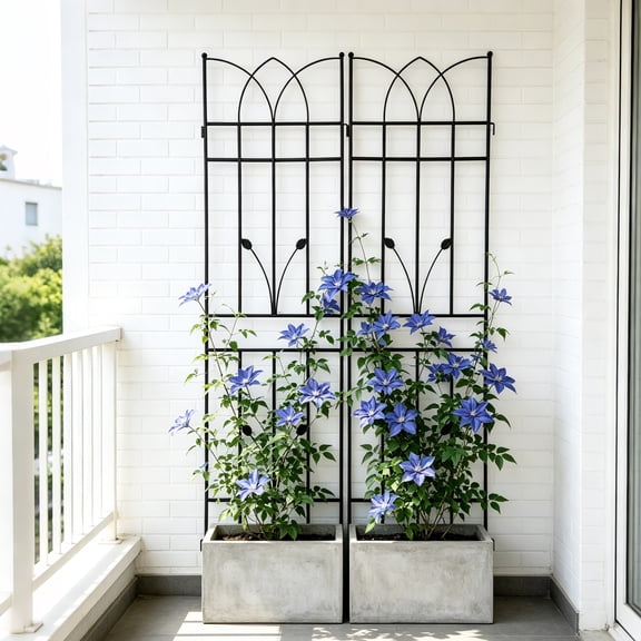 2 Pack Metal Garden Trellis 71" Tall, Rustproof Plant Support for Climbing Vegetables and Flowers, Easy Assembly for Outdoor Raised Beds