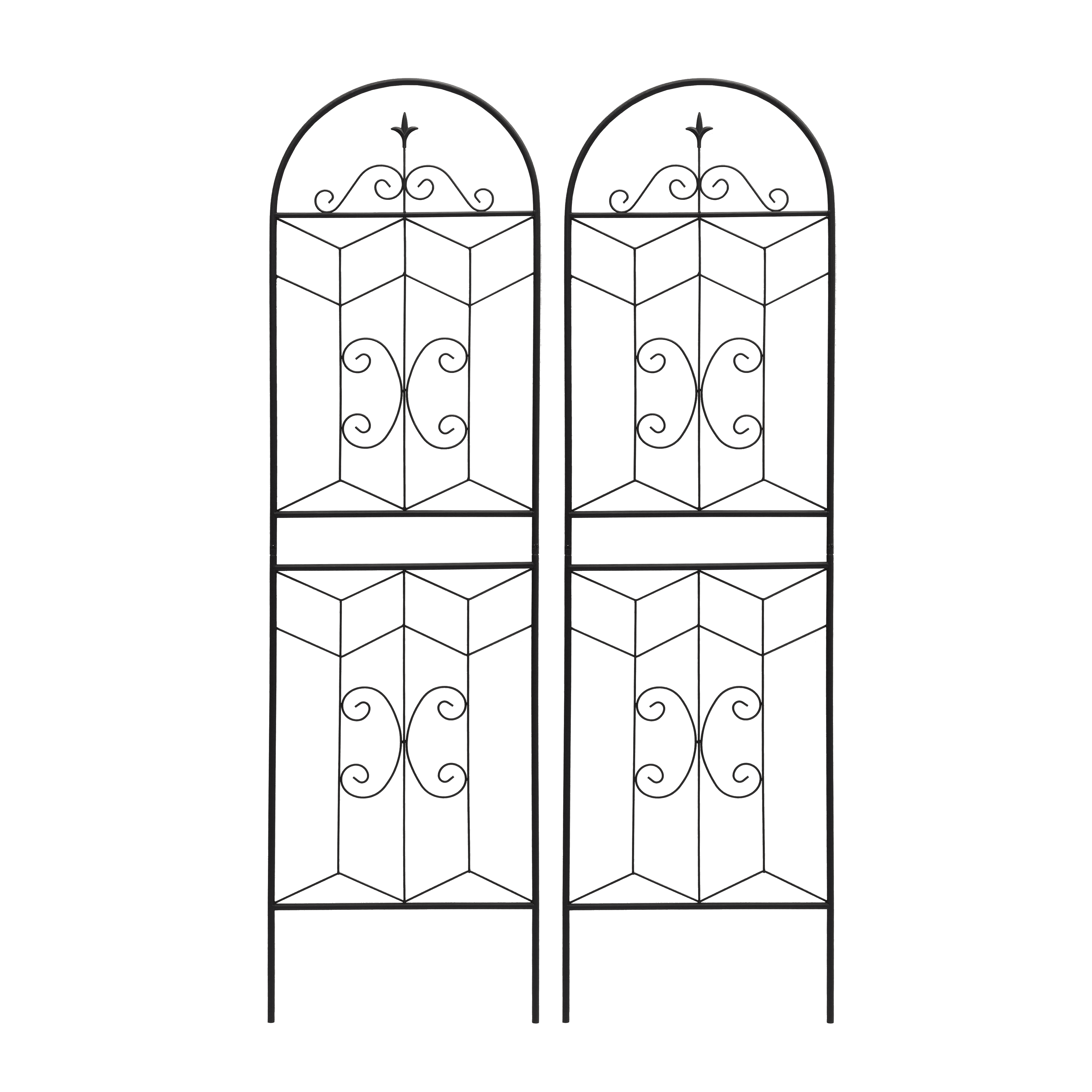 2 Pack Metal Garden Trellis 71" x 19.7" Rustproof Trellis for Climbing Plants Outdoor Flower Support Black