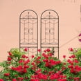 thumbnail image 1 of 2 Pack Metal Garden Trellis 86.7"H x 19.7"L Rustproof Trellis for Climbing Plants Outdoor Flower Support, 1 of 7