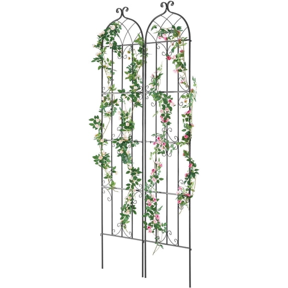2 Pack Metal Garden Trellis for Climbing Plants, 87x20 inch Rustproof Outdoor Plant Support Stand for Tomatoes, Cucumbers, Vines, Flowers, Large Rust-Resistant Obelisk Trellis for Garden, Patio