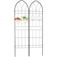 thumbnail image 1 of 2 Pack Metal Garden Trellis, Rose Trellis Netting Trellis with 4 Pot Racks, Rust-proof Iron Plant Support Outdoor Flower Stand, 1 of 8