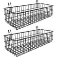 thumbnail image 2 of Wall Grid Basket With Hooks - Black Wire Organizer Basket For Grid Panels, Kitchen, Office, Or Decor 2 of 11