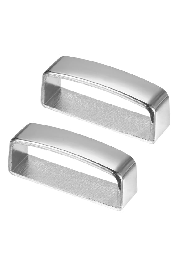 2-Pack Metal Loop Keeper Accessories, 1.5 Inch/ 3.9 cm Belt Loop Keepers Use for Holding Extra Length Straps in Place Pants [Silver]