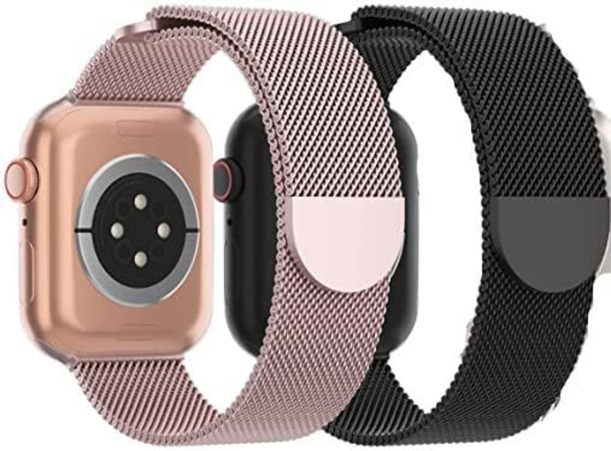 REBECCA MINKOFF WOMENS APPLE WATCH BAND SILVER METAL MESH WITH HEART DETAIL NWT Alor Stainless Steel Diamond Apple Watch Band 002-817-00013  main image 3