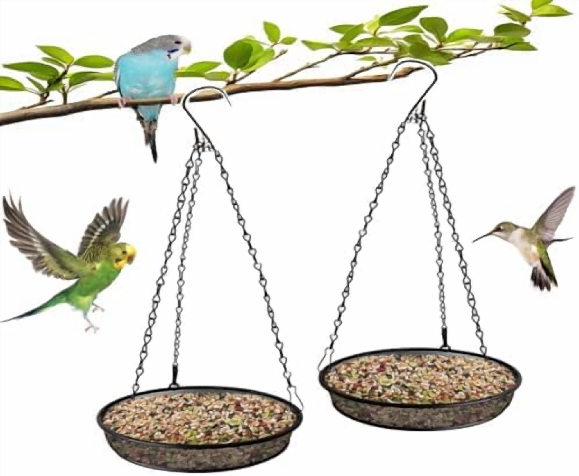 2 Pack Metal Mesh Platform Bird Feeders - Attracts Birds, Hanging for Garden & Yard$$Garden &