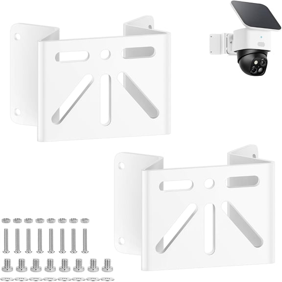 2 Pack Metal Mounting Corner Bracket for Security Camera, Wall Corner Mount for Eufy SoloCam S340/E30/E42/Security 4G LTE Cam S330, 270 Wide Angle Compatible with PTZ Camera for Outdoor and Indoor