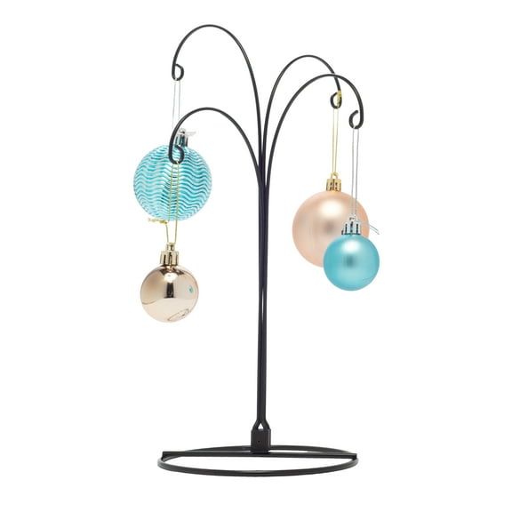 2 Pack of Metal Ornament Display Stands 12 Tall with Four Hooks at Varying Heights for Christmas Ornaments and Keepsakes (Black) Visit the Creative Hobbies Store