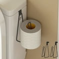 thumbnail image 1 of 2-Pack Metal Over-The-Toilet Paper Holder with Hooks, Space-Saving Bathroom & Kitchen Storage Organizer for Toilet Paper Rolls & Towels, White, 1 of 6