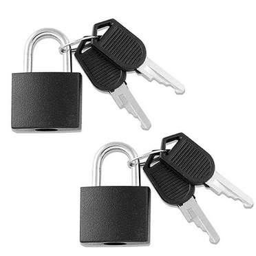 2 Pack Metal Padlock with 2 Keys, 42mm Large Key Lock for Locker ABS Shell Heavy Duty Lock Waterproof Padlocks for Outdoor Use for Suitcases, Home, Toolbox