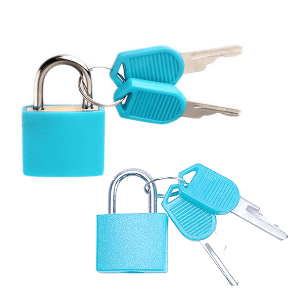 2 Pack Metal Padlock 42mm Large Key Lock for Locker, Heavy Duty Lock with Key Colored Waterproof Padlocks Keyed with Key for Indoor and Outdoors Use