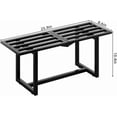 thumbnail image 1 of 2 Pack Metal Plant Stand Indoor, Outdoor Iron Plant Shelf, Heavy Duty Slatted Display Shelf for  Balcony Garden Living Room Load Bearing 330 LB 26" L x 10.4" H x 8.6" W 1 Tier Black, 1 of 8