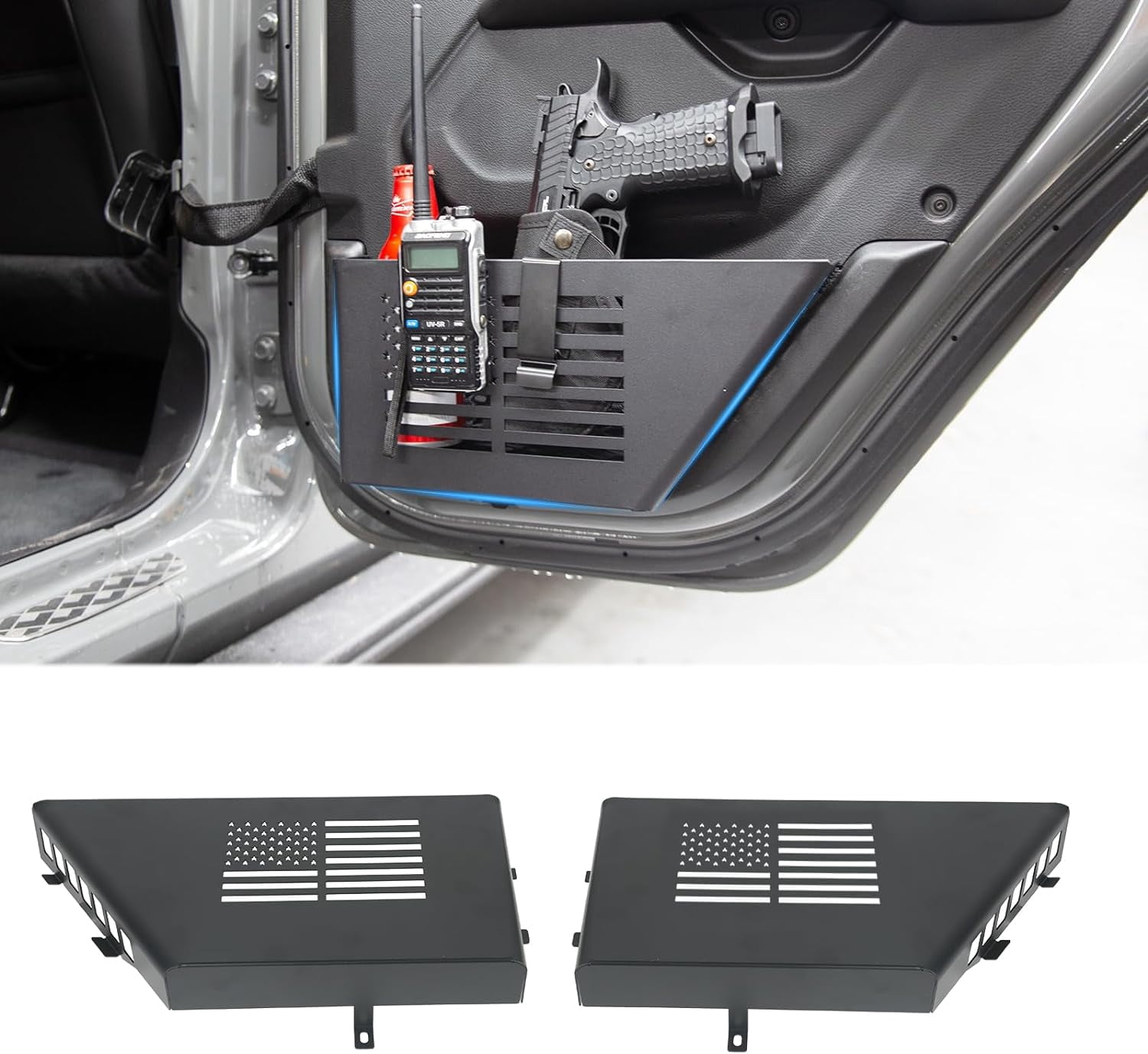 2 Pack Metal Rear Door Storage Box with USA Flag Logo,JL Door Side ...