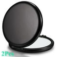 thumbnail image 1 of 2 Pack Metal Shell Compact Face Mirror, 2.5" Double-Sided 1X/2X Magnifying Purse Pocket Makeup Mirrors Mini Round Mirrors, 1 of 5