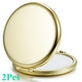 thumbnail image 1 of 2 Pack Metal Shell Compact Face Mirror, 2.5" Double-Sided 1X/2X Magnifying Purse Pocket Makeup Mirrors Mini Round Mirrors, 1 of 6