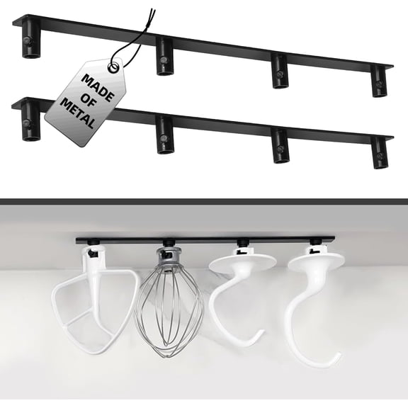 (2-Pack) Metal Stand Mixer Attachment Storage Organizer, Compatible with KitchenAid Attachments; Durable & Reliable Construction