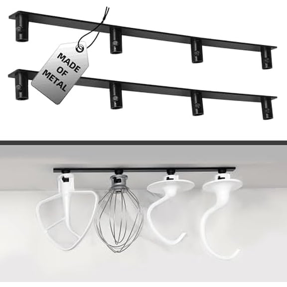 (2-Pack) Metal Stand Mixer Attachment Storage Organizer, Compatible with KitchenAid Attachments; Durable & Reliable Construction