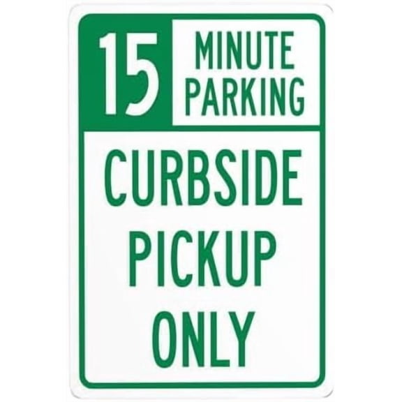 (2-Pack) Metal Tin Sign 15 Minute Parking Sign, Curbside Pickup Only Signs, Cautions Sign, Parking Lot Warning Posted Signs, Perfect for Street Business and Home Wall 8 x 12 Inch